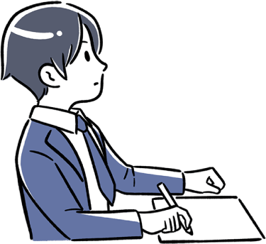 鉛筆を持って勉強する男子高校生