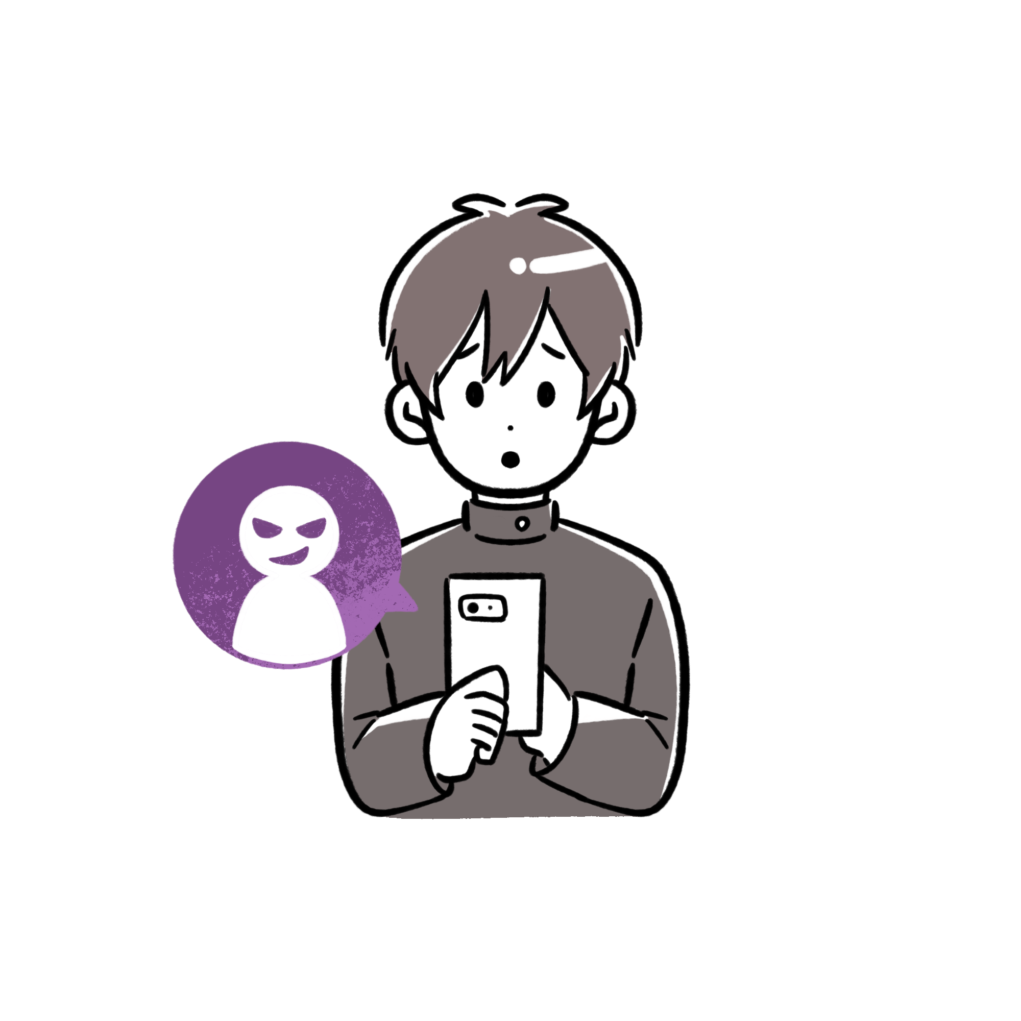 スマホでトラブルに巻き込まれそうな制服を着た男子学生