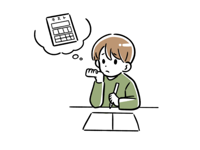 テストに不安そうな学生